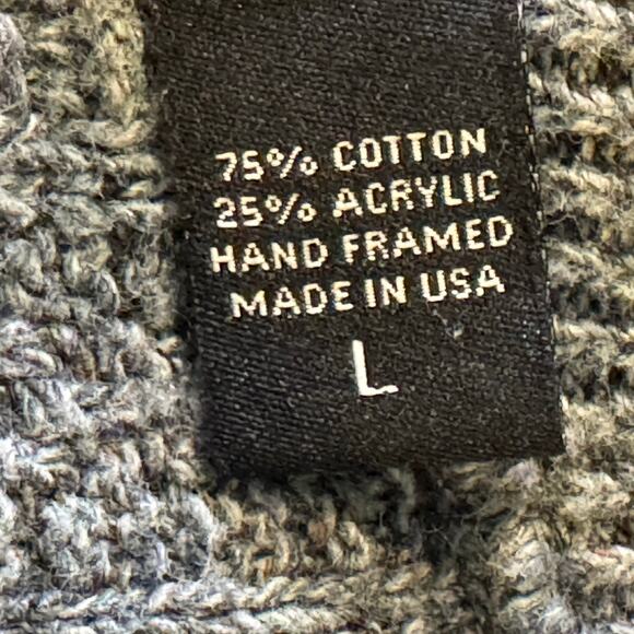 Vtg Bill Blass Size Large Heather Blue Cotton Blend Hand Framed in USA Sweater - Picture 8 of 8